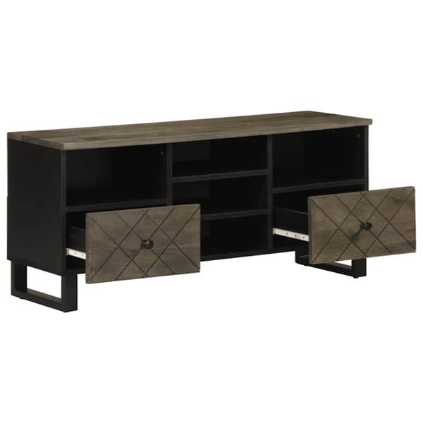 vidaXL tv-bord 100x33x46 cm massivt mangotræ sort