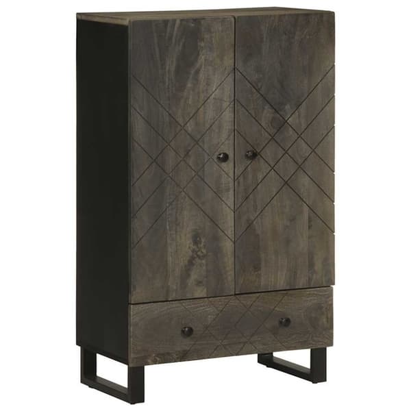 vidaXL skab 60x33x100 cm massivt mangotræ sort
