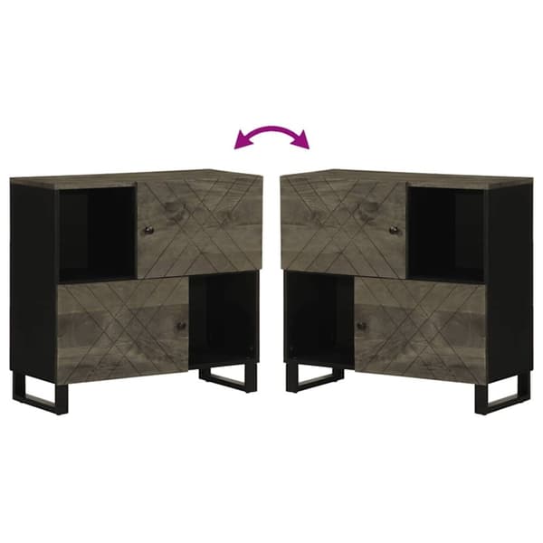 vidaXL Skjenk svart 80x33x75 cm heltre mango
