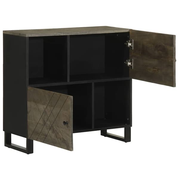 vidaXL Skjenk svart 80x33x75 cm heltre mango