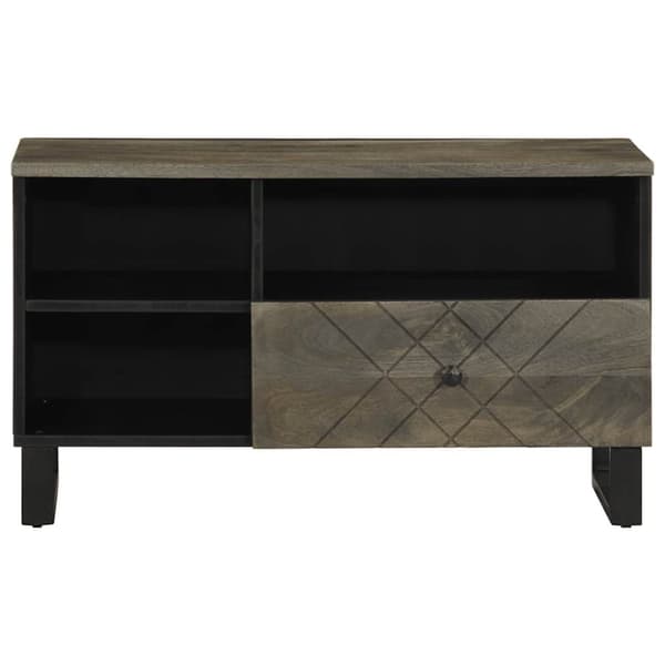 vidaXL TV-benk svart 80x33x46 cm heltre mango