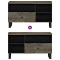 Miniatyrbilde 6 av 11: vidaXL TV-benk svart 80x33x46 cm heltre mango