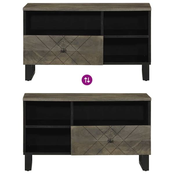 vidaXL TV-benk svart 80x33x46 cm heltre mango