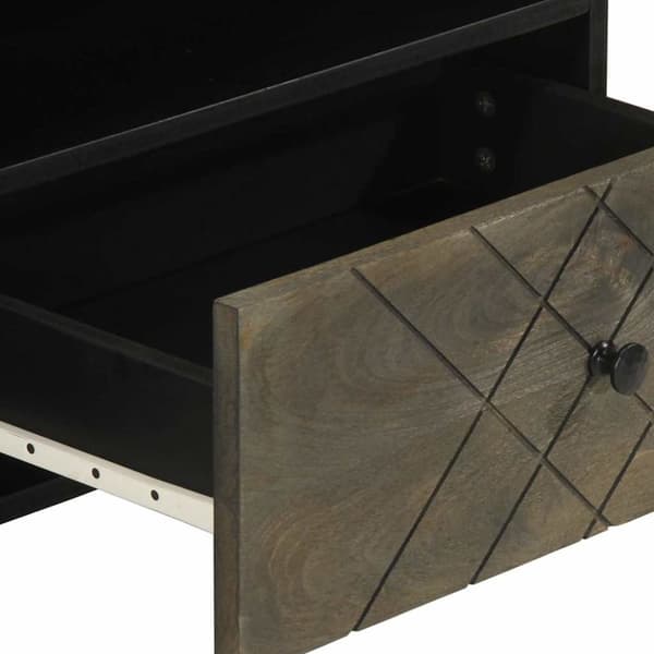 vidaXL TV-benk svart 80x33x46 cm heltre mango