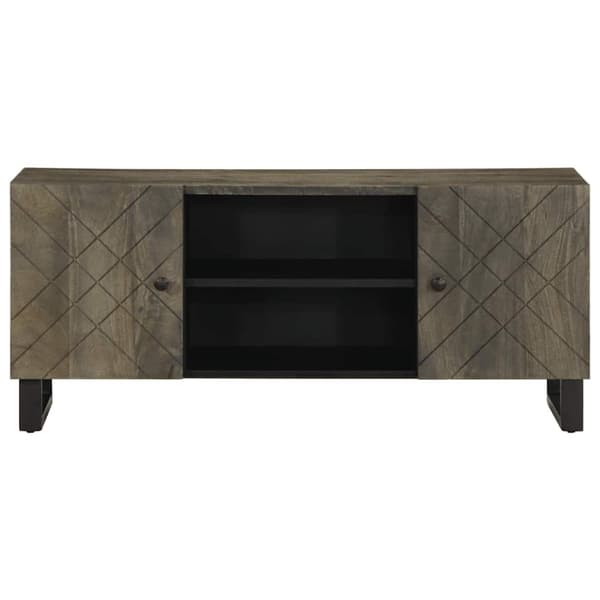 vidaXL tv-bord 105x33x46 cm massivt mangotræ sort