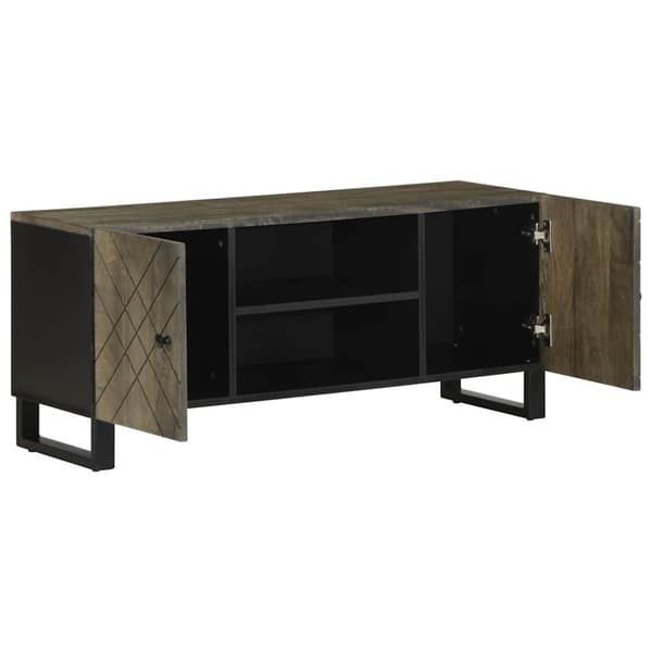 vidaXL tv-bord 105x33x46 cm massivt mangotræ sort
