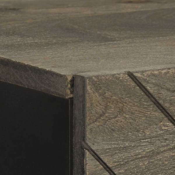 vidaXL skab 40x33x110 cm massivt mangotræ sort