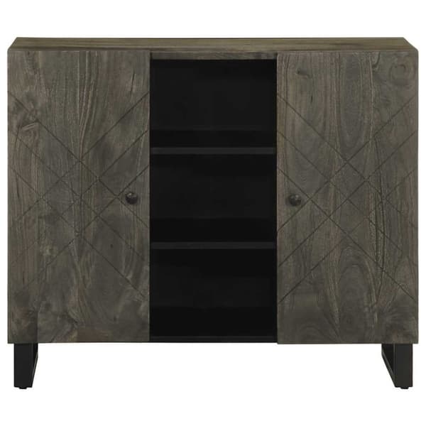 vidaXL Skjenk svart 90x33x75 cm heltre mango