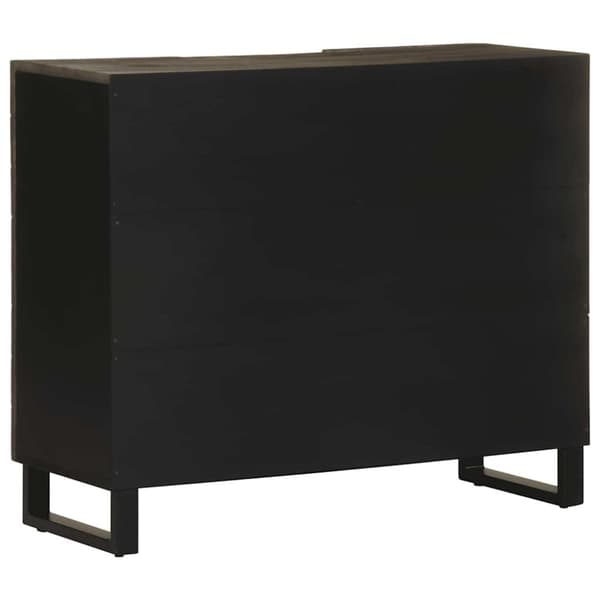 vidaXL Skjenk svart 90x33x75 cm heltre mango