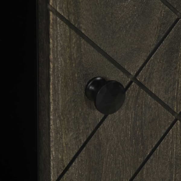 vidaXL Skjenk svart 90x33x75 cm heltre mango