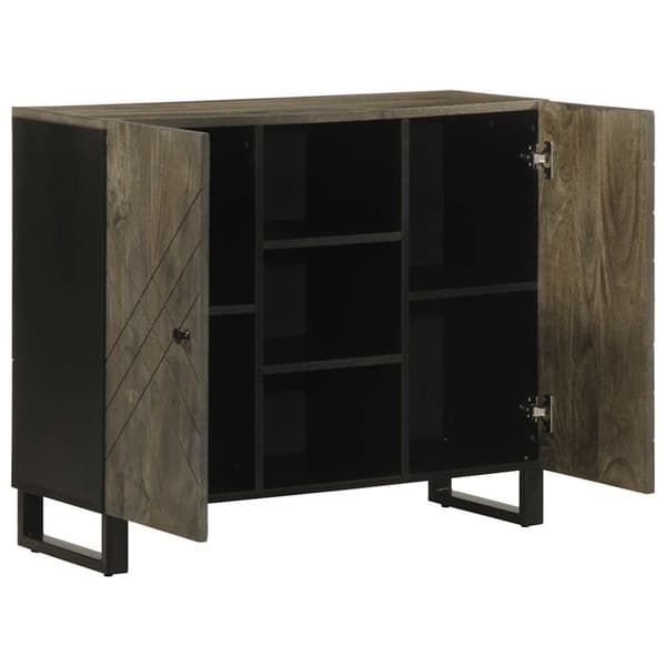 vidaXL Skjenk svart 90x33x75 cm heltre mango