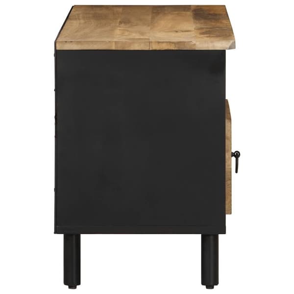 vidaXL TV-benk svart 100x33,5x46 cm grovt heltre mangotre
