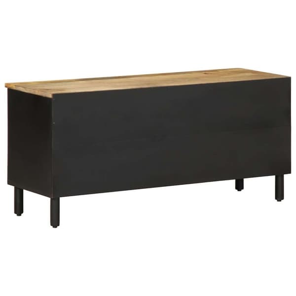 vidaXL TV-benk svart 100x33,5x46 cm grovt heltre mangotre