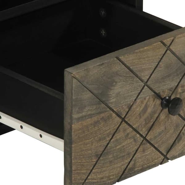 vidaXL TV-benk svart 70x33x46 cm heltre mango