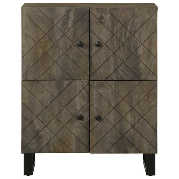 vidaXL Skänk svart 60x33x75 cm massivt mangoträ