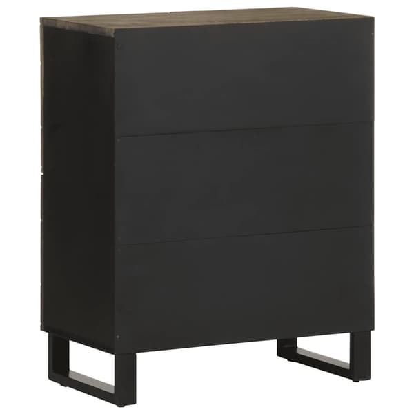 vidaXL Skänk svart 60x33x75 cm massivt mangoträ