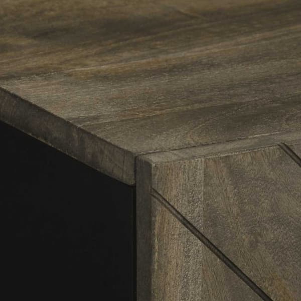 vidaXL Skänk svart 60x33x75 cm massivt mangoträ