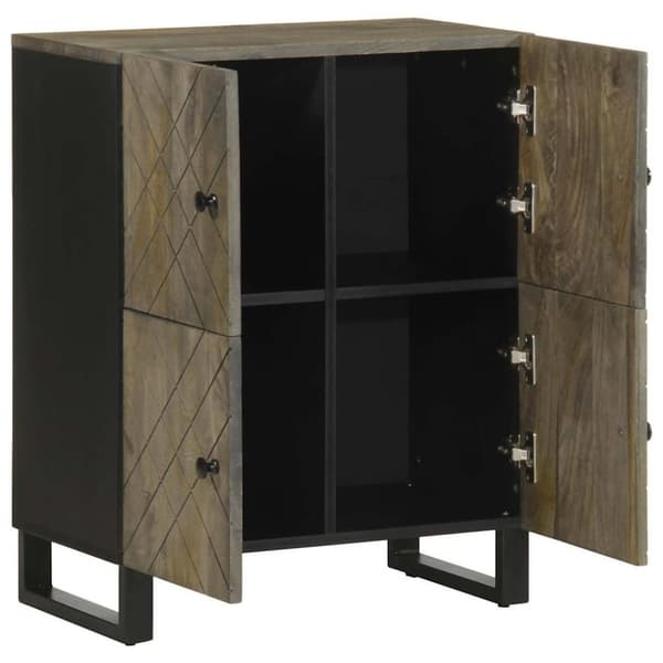 vidaXL Skänk svart 60x33x75 cm massivt mangoträ