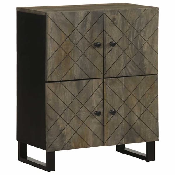 vidaXL Skänk svart 60x33x75 cm massivt mangoträ