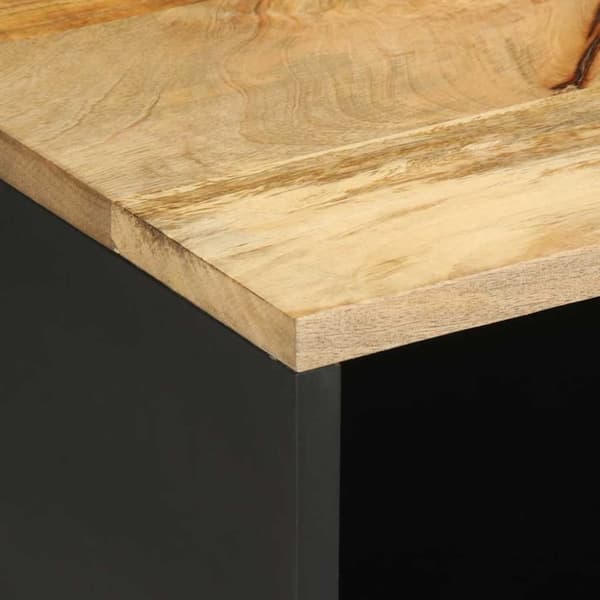 vidaXL TV-benk svart 80x33,5x46 cm grovt heltre mangotre