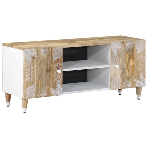 vidaXL TV-benk 105x33,5x46 cm heltre mango