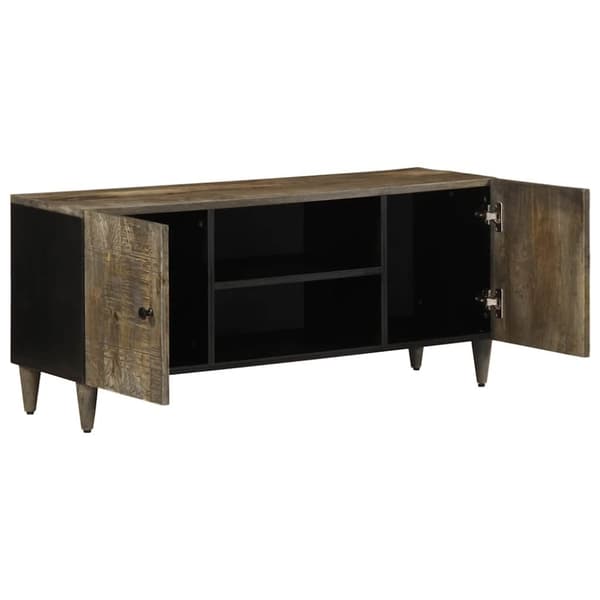 vidaXL TV-benk lysegrå 105x33,5x46 cm heltre mango
