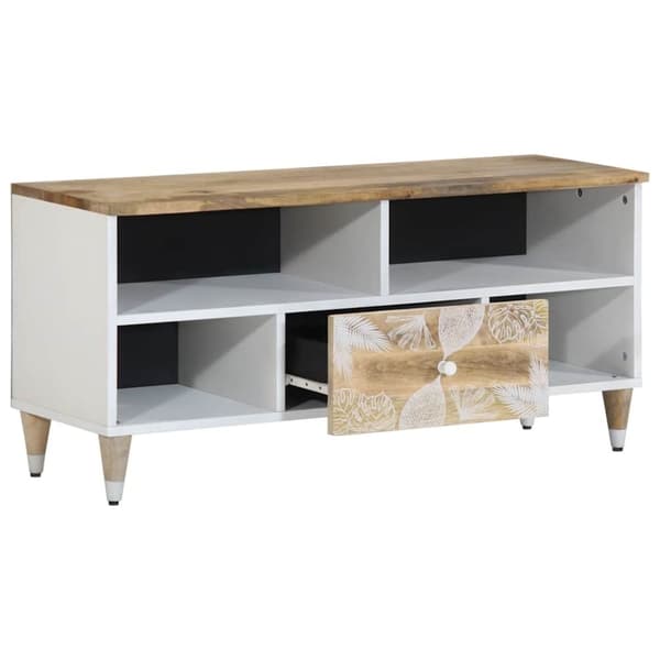 vidaXL TV-benk 100x33,5x46 cm heltre mango