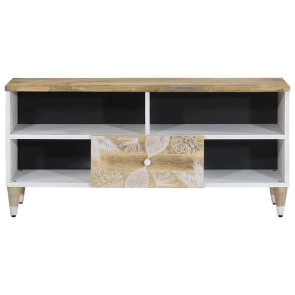 vidaXL TV-benk 100x33,5x46 cm heltre mango