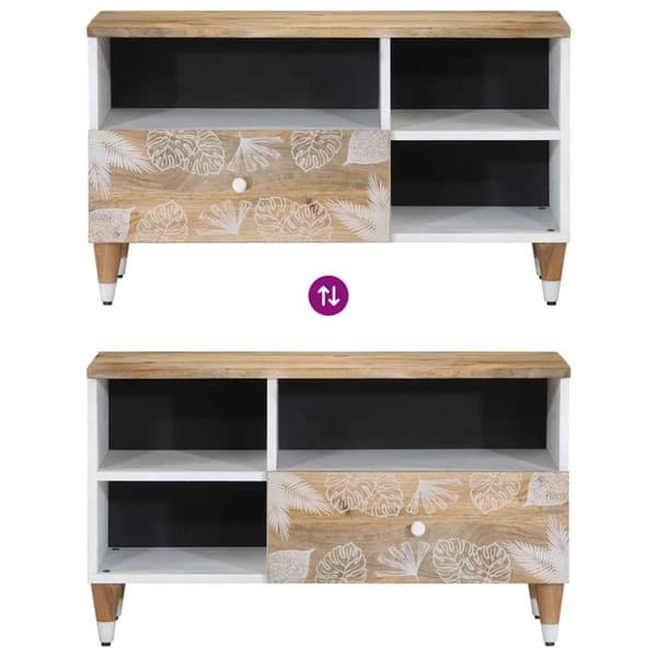vidaXL TV-bänk 80x33,5x46 cm mango i massivt trä