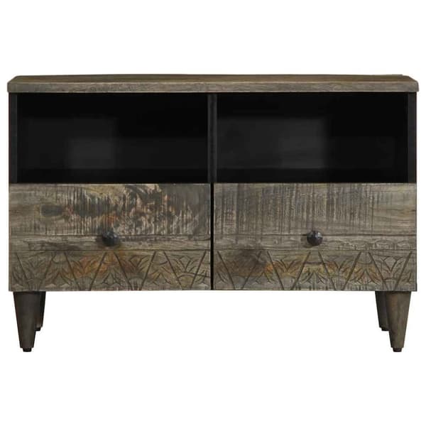 vidaXL TV-benk lysegrå 70x33,5x46 cm heltre mango