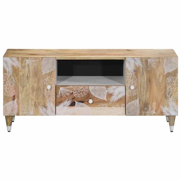 vidaXL TV-benk 105x33,5x46 cm heltre mango