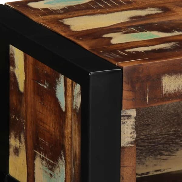 vidaXL TV-benk flerfarget 80x30x25 cm gjenvunnet heltre