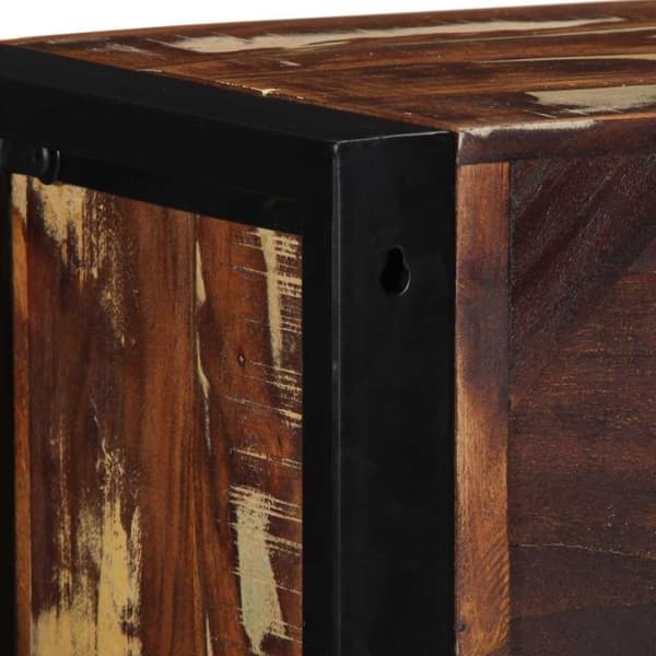 vidaXL TV-benk flerfarget 80x30x25 cm gjenvunnet heltre