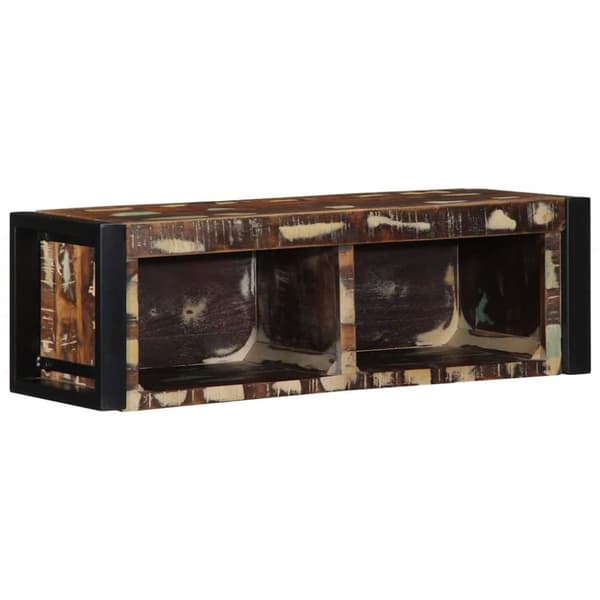 vidaXL TV-benk flerfarget 80x30x25 cm gjenvunnet heltre