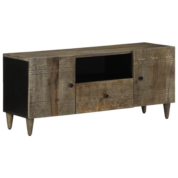 vidaXL TV-kaappi vaaleanharmaa 105x33,5x46 cm massiivipuu mango