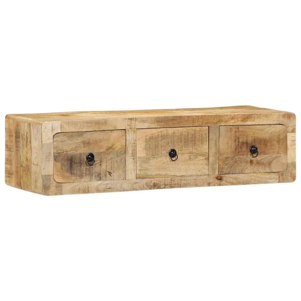 vidaXL Vägghängt TV-skåp 100x32x25 cm massivt trä grov mango