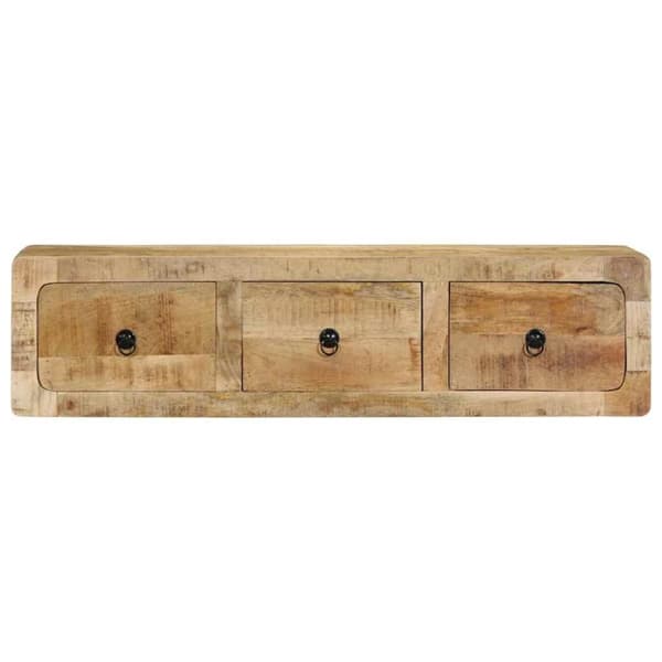 vidaXL Vägghängt TV-skåp 100x32x25 cm massivt trä grov mango