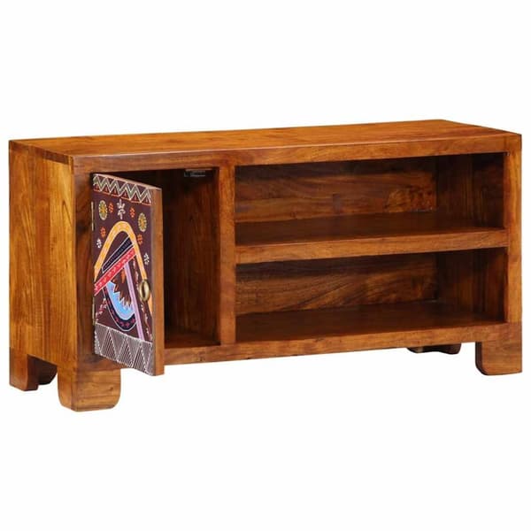 vidaXL tv-bord 90x30x45 massivt akacietræ flerfarvet