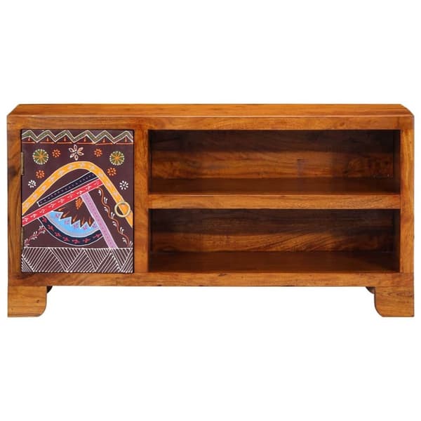 vidaXL tv-bord 90x30x45 massivt akacietræ flerfarvet