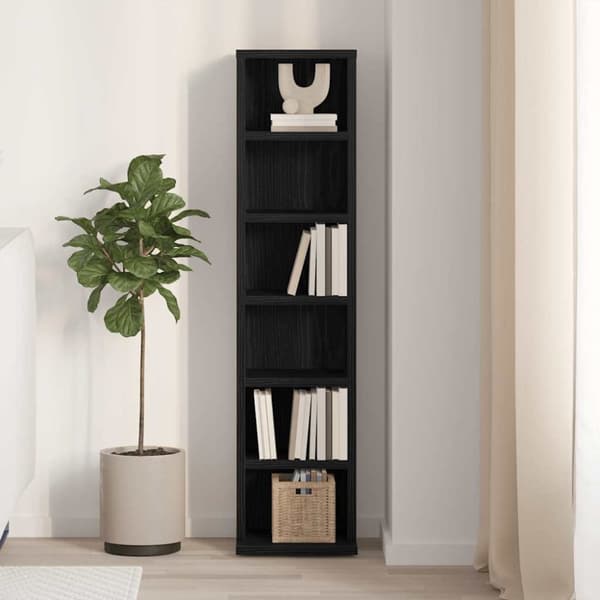 vidaXL CD-skap svart eik 21x20x88 cm konstruert tre