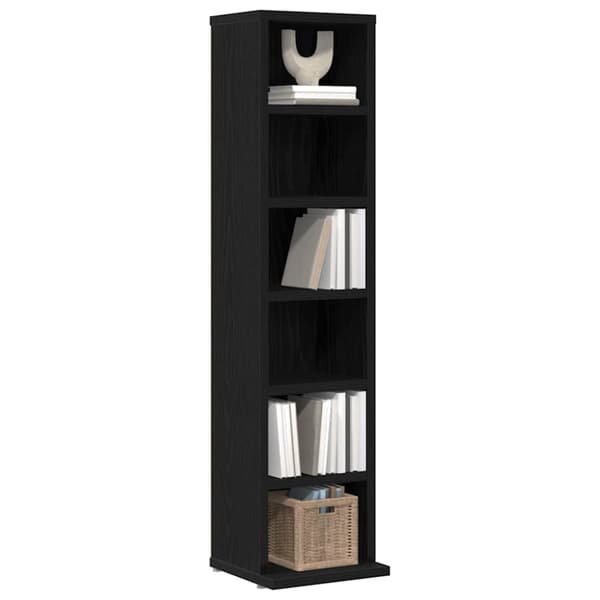 vidaXL CD-skap svart eik 21x20x88 cm konstruert tre