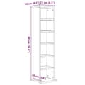 Miniatyrbilde 10 av 11: vidaXL CD-skap svart eik 21x20x88 cm konstruert tre