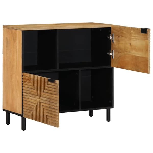 vidaXL skænk 80x33x75 cm massivt mangotræ brun