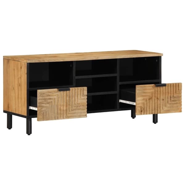 vidaXL TV-benk brun 100x33x46 cm heltre mango