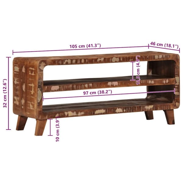 vidaXL TV-bänk 105x46x32 cm massivt trä återvunnet