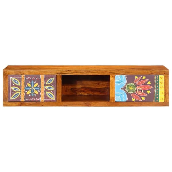 vidaXL Väggmonterat TV-skåp flerfärgat 100x30x22 massivt trä akacia