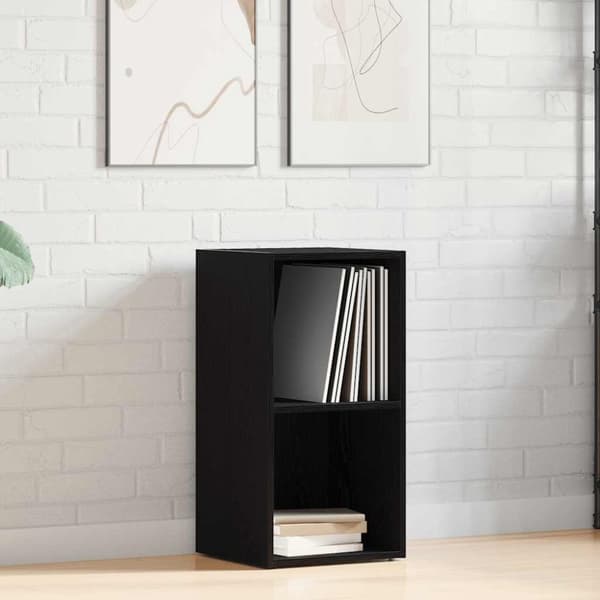 LP förvaringslåda svart ek 71x34x36 cm konstruerat trä