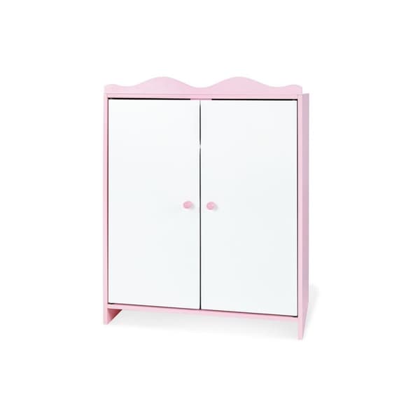 Rootz Doll's Garderobe 'Jasmin' - Doll Closet - Storage Cabinet - Inkluderer 3 bøjler - 45 cm x 27 cm x 62 cm