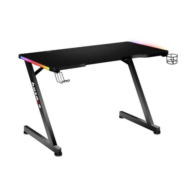 HUZARO HERO 2.5 LED RGB-spelbord, 120x60x75cm Dryckekorg, Hörlurskrok, PC-skrivbord, datorer, PC-spel