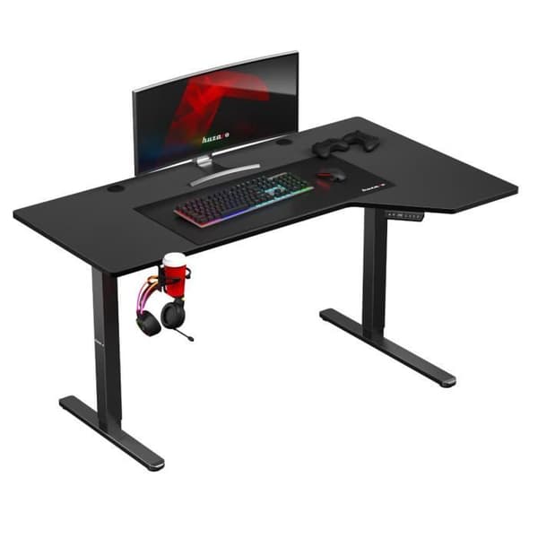 Skrivbord Steg- och Sittande - HUZARO - HERO 9.1 - Elektrisk - Ergonomisk - Svart